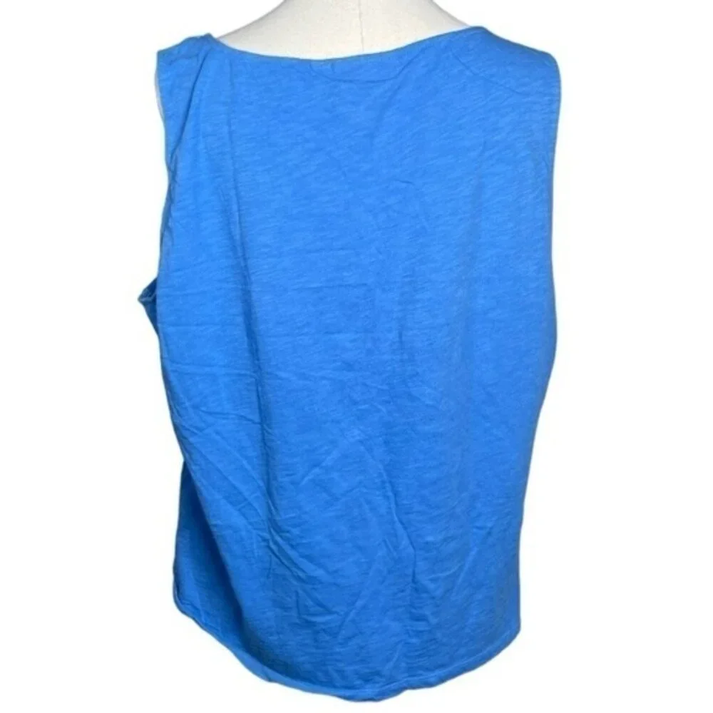 Rafaella XXL Tank Top Floral Sleeveless Shirts Blue Spring Summer Lightweight 2x - Picture 5 of 8